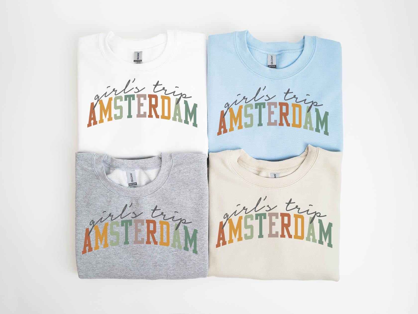 Amsterdam Netherlands Sweatshirt, Girls Trip Sweatshirt, Matching Group Crewneck Shirt, Long Sleeve