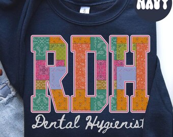Sweat-shirt en patchwork d'hygiéniste dentaire, col rond pour étudiant en école dentaire, cadeaux de remise des diplômes, chemise de l'équipe de cabinet dentaire, mignon, tendance