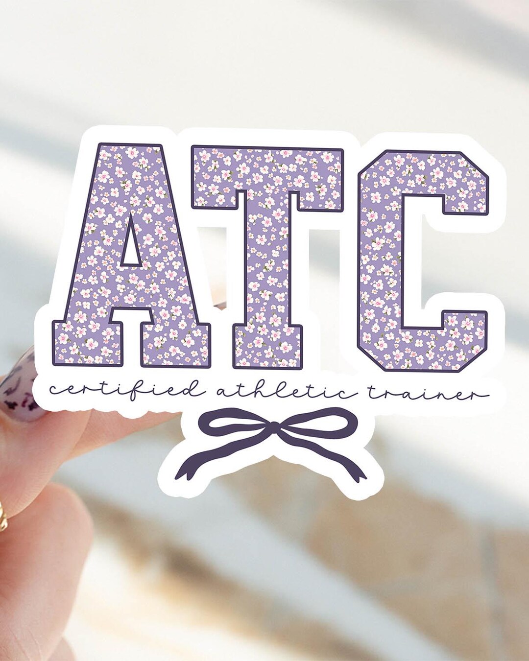 Trauner Sticker Athletic Trainer Sticker, Graduation Ditsy Floral Kiss Cut Sticker ...