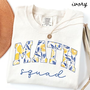 数学の快適カラーシャツ、教師用Tシャツ、数学Tシャツ、新学期、数学部ギフト、クルー、スクワッド
