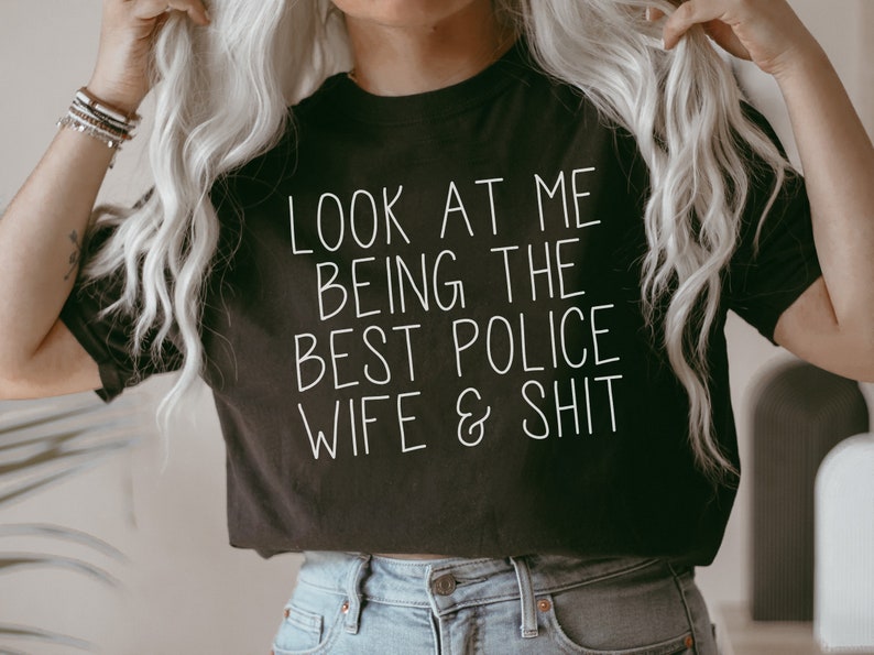 Polisfrupresenter, polisfruskjorta, polisfru-t-shirt, polisfrufödelsedagspresenter för män och kvinnor bild 1