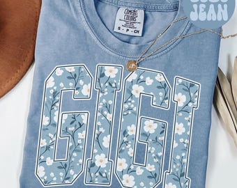 Wildflower Gigi Comfort Colors-shirt, oma-shirt, Moederdagcadeaus, nieuwe oma-t-shirt, T-shirt