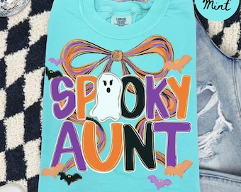 T-Shirt mit „Tante in Wohlfühlfarben“, Halloween-T-Shirt für Tanten, Herbst-T-Shirt für Schwestern, T-Shirt für frischgebackene Tanten, Herbstgeschenke