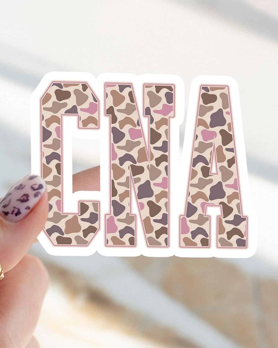 CNA Sticker, Certified Nursing Assistant, Pink Camo Registered Nurse ...