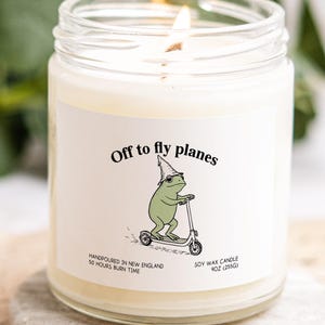 Pilot Graduation Gifts, Flight School Candle, Frog Airplane Congratulations, Flying Aviator