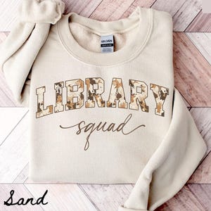 Bibliotheks-Team-Sweatshirt, Lehrer-Sweatshirt, Bibliothekar-Crewneck, Back to School T-Shirt, Bibliotheks-Abteilung Geschenke, Crew, Kader