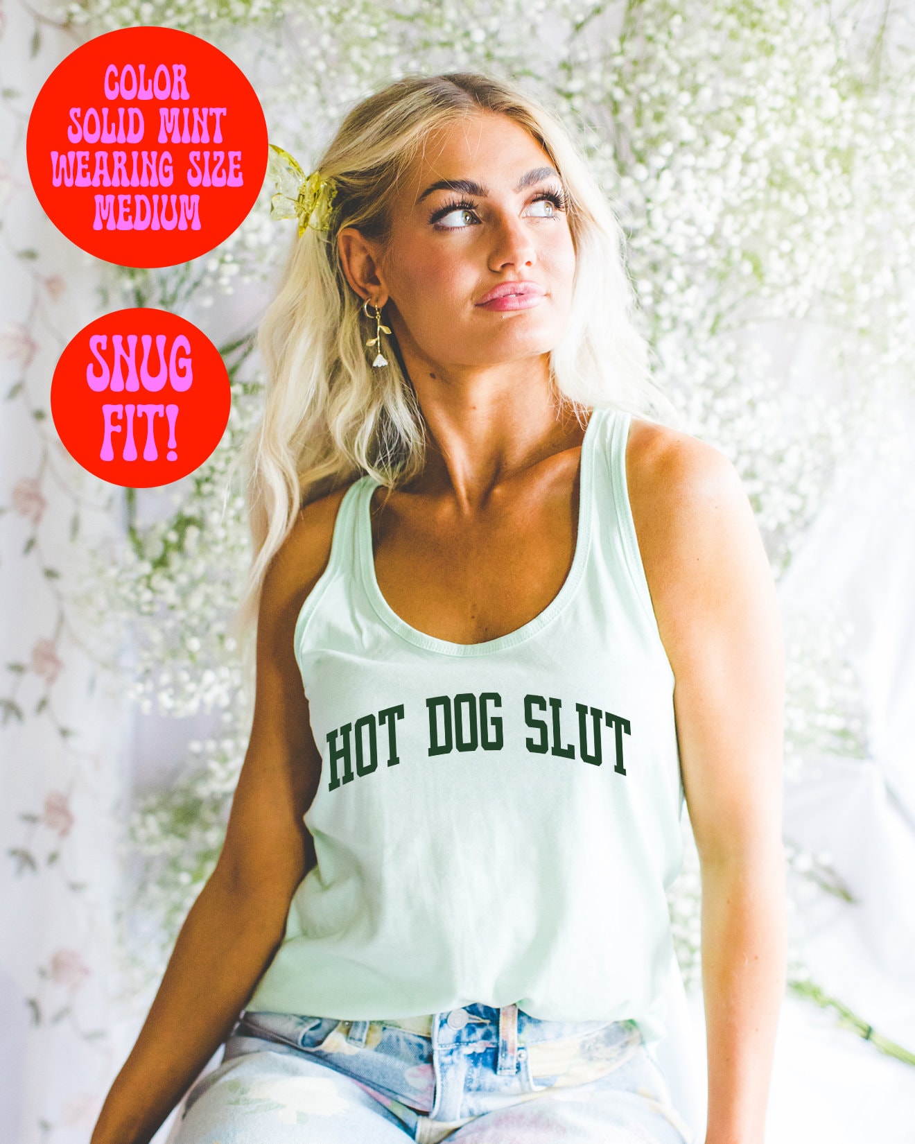 Hot Dog Slut Addict Lover Tank Top, Gifts, Racerback Shirt