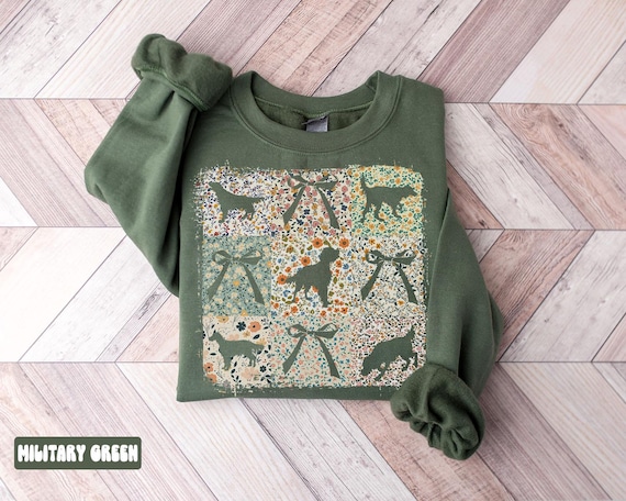 English Setter Sweatshirt, Dog Mom Gifts, Boho Crewneck, English Setter Dog Gifts, Flower Shirt, Long Sleeve