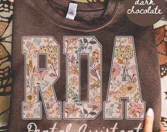 Felpa Boho per assistente dentale, girocollo per studenti di odontoiatria, regalo per laureati in odontoiatria, maglietta per team di studi dentistici, carina e alla moda