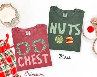 Christmas Couples Inappropriate Rude Shirts Comfort Colors Vulgar Pajamas Funny Matching Xmas Chestnuts December Tshirt Honeymoon Holiday