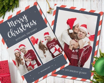 Christmas Postcard Template 5x7 - V1 - Instant Download