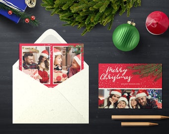 Christmas Postcard Template 5x7 - V15 - Instant Download