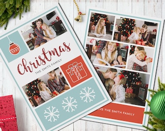 Christmas Postcard Template 5x7 - V2 - Instant Download