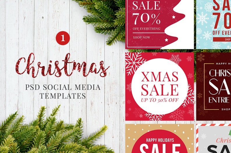 20 Christmas Social Media Posts Templates Etsy