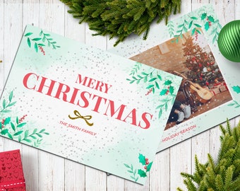 Christmas Postcard Template 5x7 - V21 - Instant Download