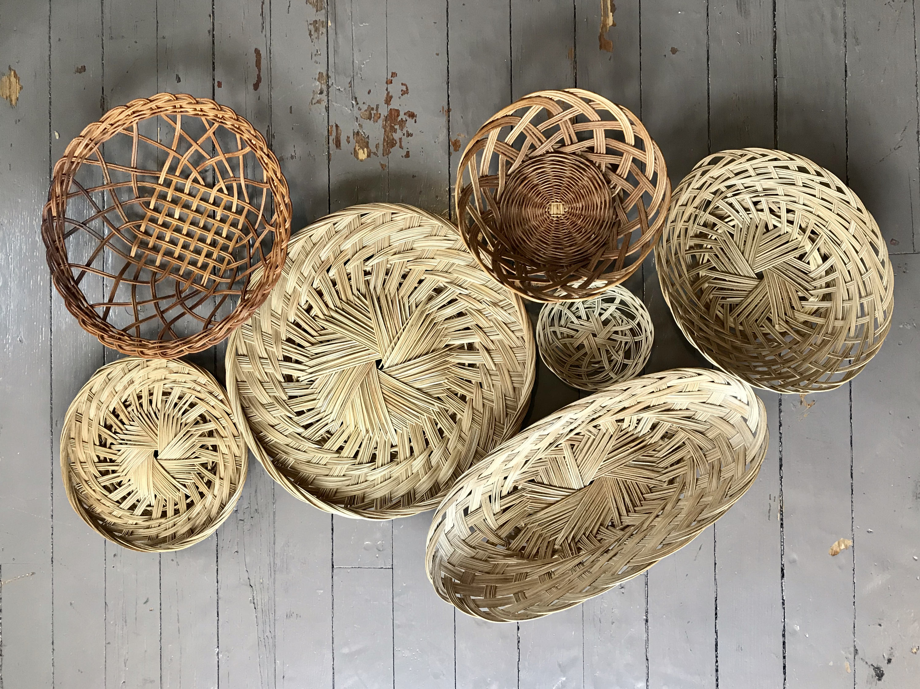 Vintage Wall Basket Set Set Of 7 Baskets Wall Decor Art Etsy
