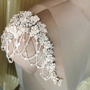 Wedding dress straps, bridal straps, statement straps, shoulder beading, wedding dress, epaulettes, bridal accessories, detachable straps