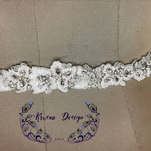 Bridal sash, bridal belt, wedding dress, wedding strap, bridal trim, belts, sashes, trim, beaded belt, beaded sashes image 2