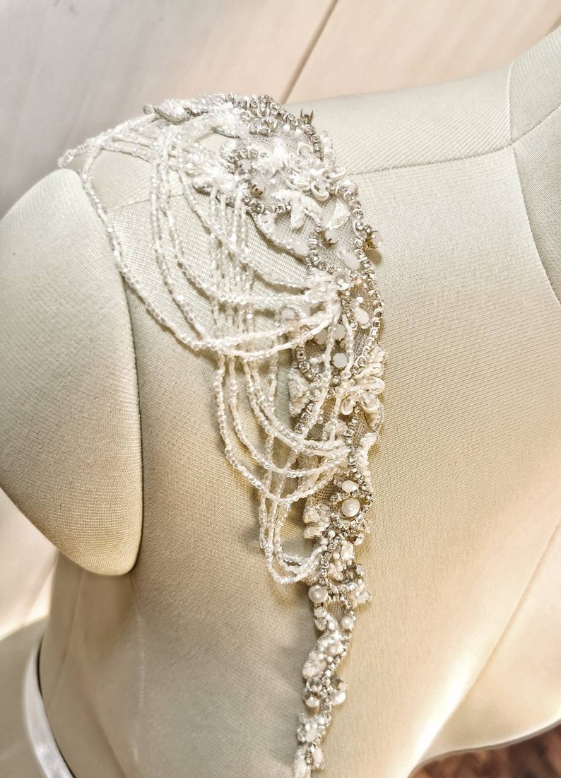 Bridal Straps Beaded Shoulder Straps Pearl Shoulder Straps Etsy