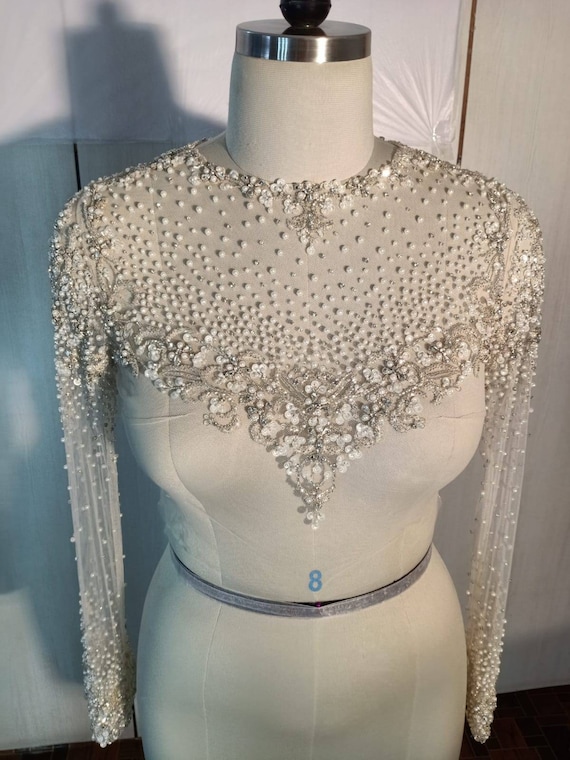 Beaded topper for wedding dress cheap