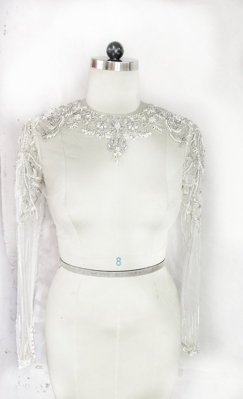 Bridal topper, bridal separate, bridal cover up top, wedding cover up , shoulder cover up, wedding dress, image 5