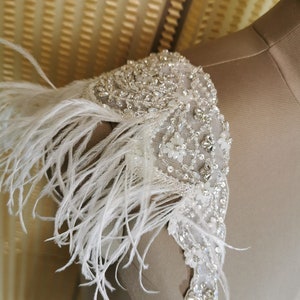 Wedding dress straps, bridal straps, statement strap, beaded cap sleeve, bridal epaulette, shoulder cover up, wedding dress