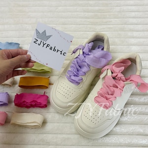 1 Paar 25 mm Rüschen Schnürsenkel, Für Trainer, Sneakers, Hochzeitsschuhe, Länge anpassbar