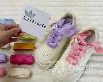 1 Pair 25mm Ruffles Shoelaces, For Trainers, Sneakers, Wedding Shoes, Customizable Length