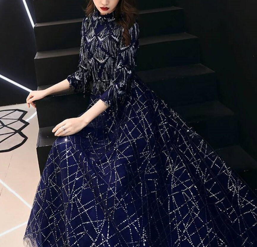 Robe de mariée de mariée paillettes brodé dentelle tissu par yard, Eveing robe tissus maille, Materails bricolage, 51" de large Robe de mariée de mariée mariée mariée paillettes brodé dentelle tissu par yard, Eveing robe tissus maille, Materails bricolage, 51