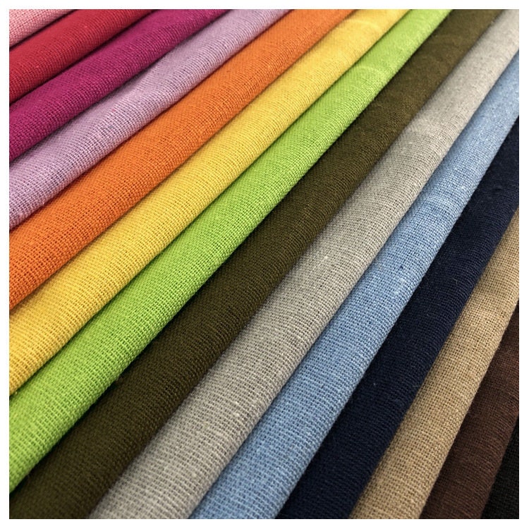 Solid Colour Cotton Linen Fabric Half Meter Linen | Etsy
