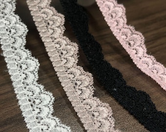 5 iarde - 15 mm di pizzo elastico per biancheria intima, elastico per lingerie, pizzo elastico, perfetto per vestiti per bambole, articoli per cucito e bricolage