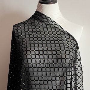 Schwarzer Mesh-Stretch-Spitzenstoff Schüttgut, Brautabendkleid-Schwarzes Mesh-funkelndes Gold-Glitter-Kleid, Kostümzubehör, 57 &quot;breit