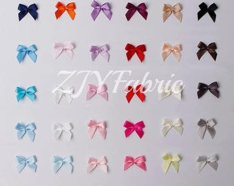 10 PCS 2.3CM/0.9" Mini Satin Bows,DIY Handmade Craft Supplies,Dress Embellishments,Dress Decor,Card Making