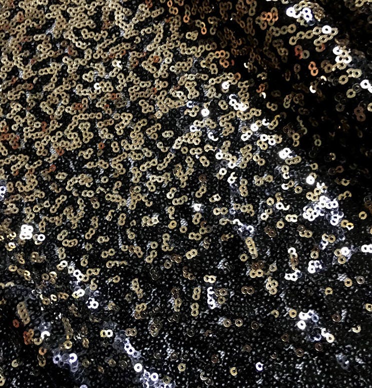 Gradient Gold Black/Silver Black Sequins Fabric By The Yard | Etsy