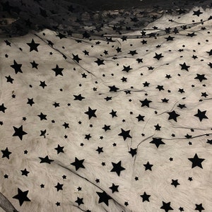 Black Star Lace Stoff von der Werft, Hochzeitskleid Mesh Stoff, Party Dekoration Stoff, Mädchen Kleid, Bridal Supplies, Breite 57 Zoll
