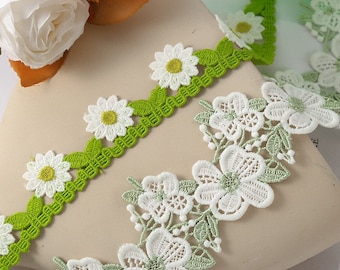 Floral Embroidery Lace Trim By The Yard,Sew On Ribbons Applique,Sewing Applique,Dress Edge