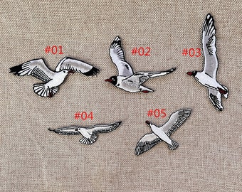 Embroidery Seagull Patch Iron/ Sew On Appliques Patch For Crafting,Appliqués Badge,Applique for Clothes, Dress, Hat, Jeans, DIY Accessories