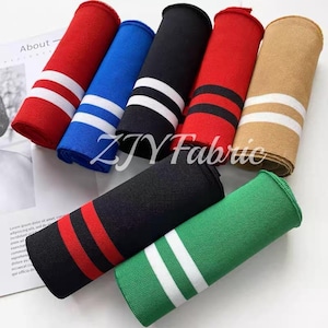 Puños elásticos acanalados 1×1, tejido de punto acanalado sin costuras, ribete para mangas, chaquetas bomber, a juego