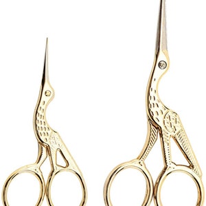 Gold Stork Shape Sewing Scissors Yarn Thread Cutter  Stainless Steel Snips Trimming Nipper,DIY Supplies,Craft Scissors,Embroidery Scissors
