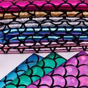 Hologram Mermaid Fish Stretch Spandex Fabric By The Meter,Dancer,Swimwear,DIY Handmade,For Sewing,59&quot; Wide