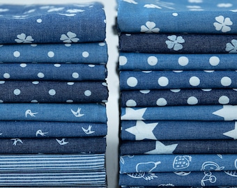 Gewassen denim katoenen stof op maat gesneden: zachte dunne jeansmateriaal