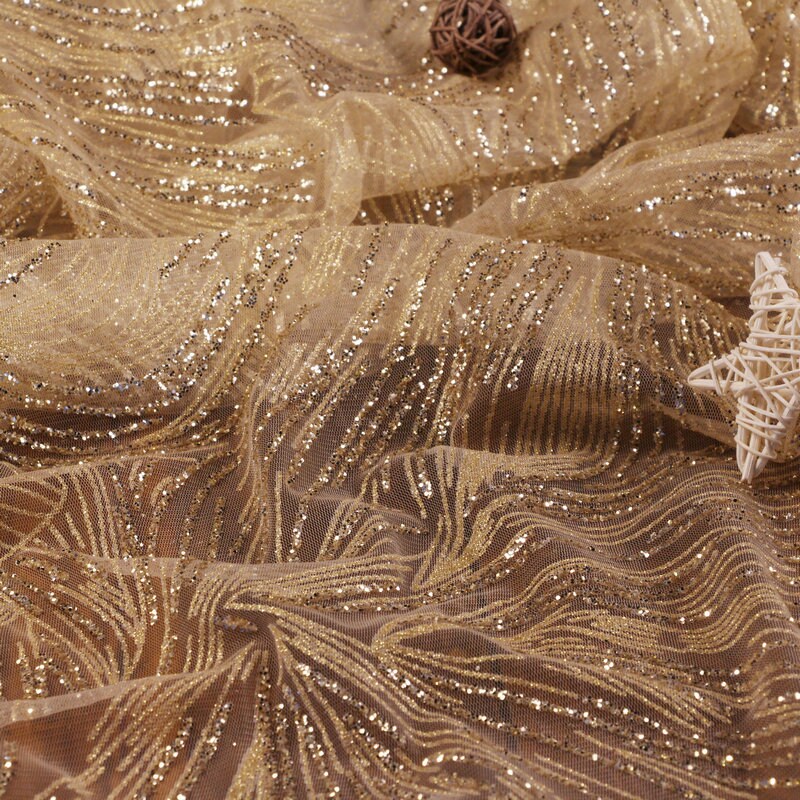 LIGHT GOLD FABRIC WITH SEQUINS HAIRBAND 412427
