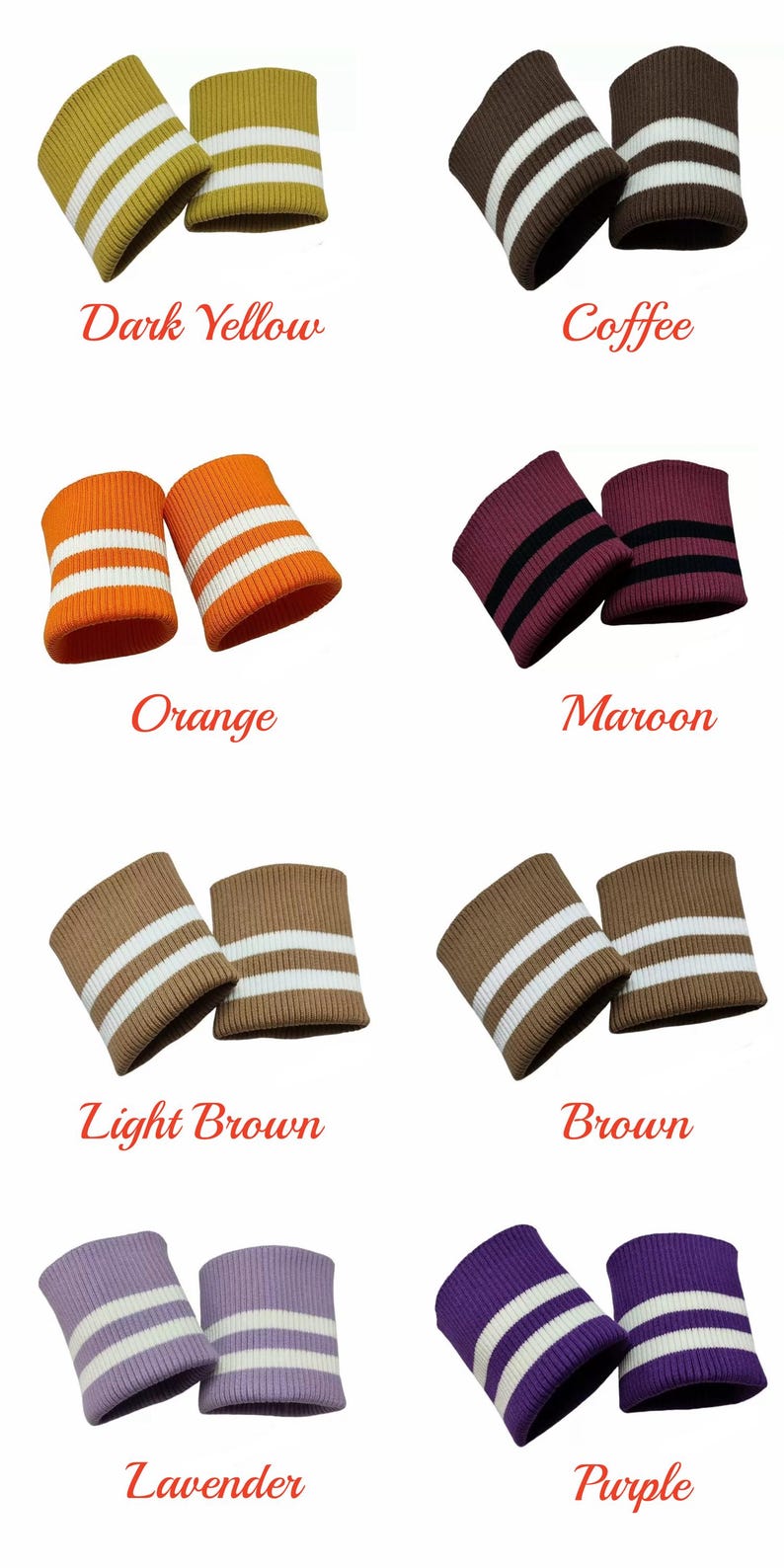 Thick Cotton Elastic Rib Cuffing, 2×2 Rib Knit Seamless Cuff Fabric, for Sleeves, Bomber Jackets, Matching, 1 Pair (2 Pieces) image 5