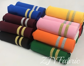 Puños elásticos acanalados, tejido de punto acanalado sin costuras, puños con ribete para mangas, chaquetas bomber, uniformes de béisbol, sudaderas con capucha, a juego.