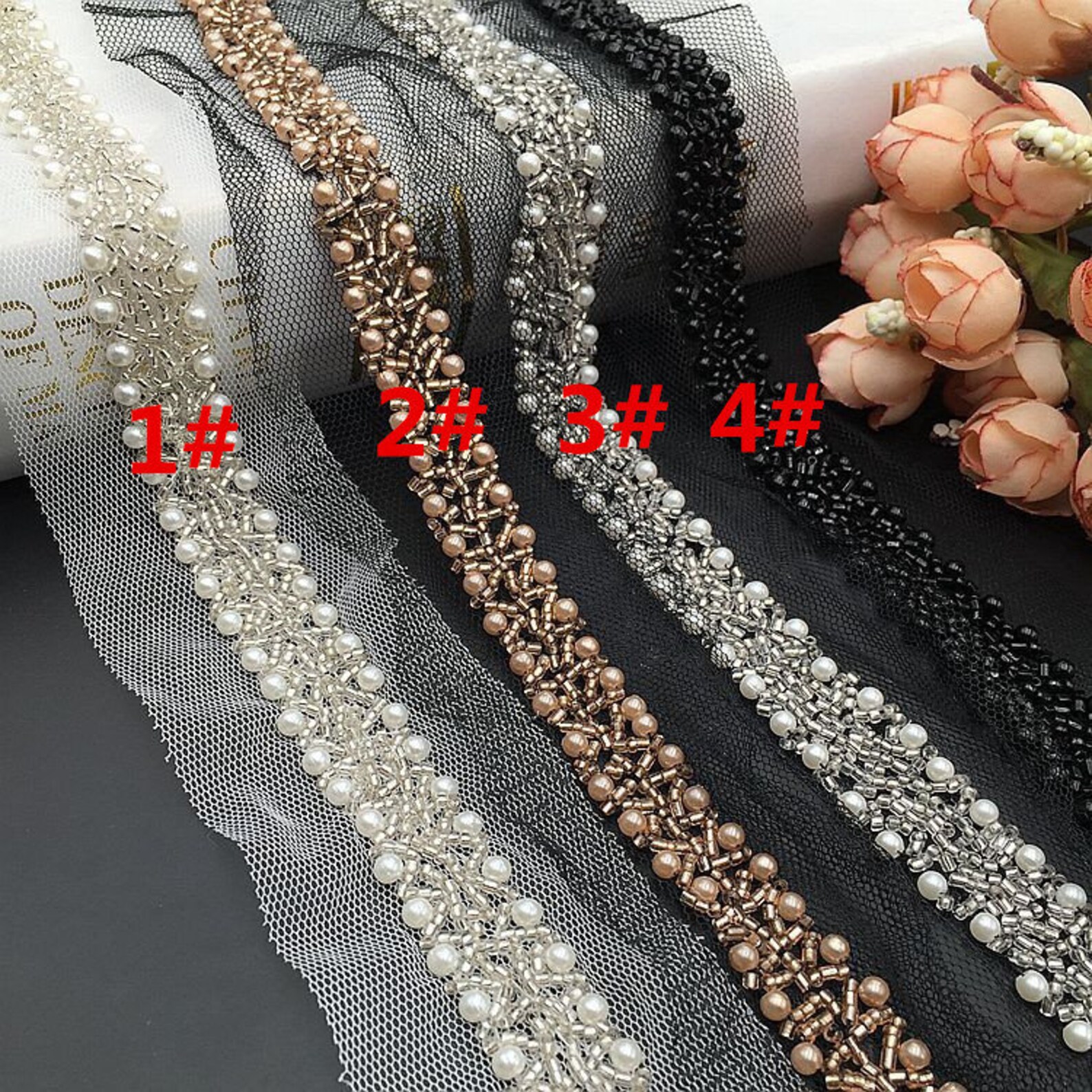 Beaded lace trim beading trims dress decorative supplies Etsy