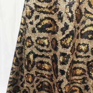 Leopard Print Sequins Embroidered Lace Fabric by the Yard,dress Fabrics ...