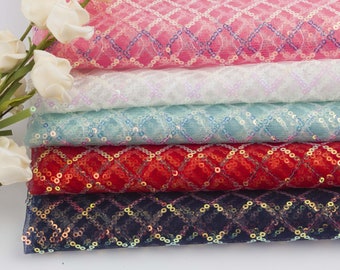 Pailletten Stickerei Spitze Stoff Bulk Stock,Braut Hochzeit Netz Stoff für Kleid,DIY Handarbeit,Breite 51 Zoll
