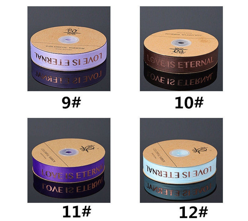 Holiday Wedding Birthday Party Decoration Gift Wrapping,Invitation Card Gift Packing,Celebration Present 50 Yards LOVE IS ETERNAL Ribbon