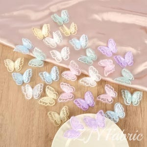 10 PCS Organza Butterfly Embroidered Sew On Patch,Sew On Patch Applique for Clothes, Dress, Hat, Jeans, DIY Accessories