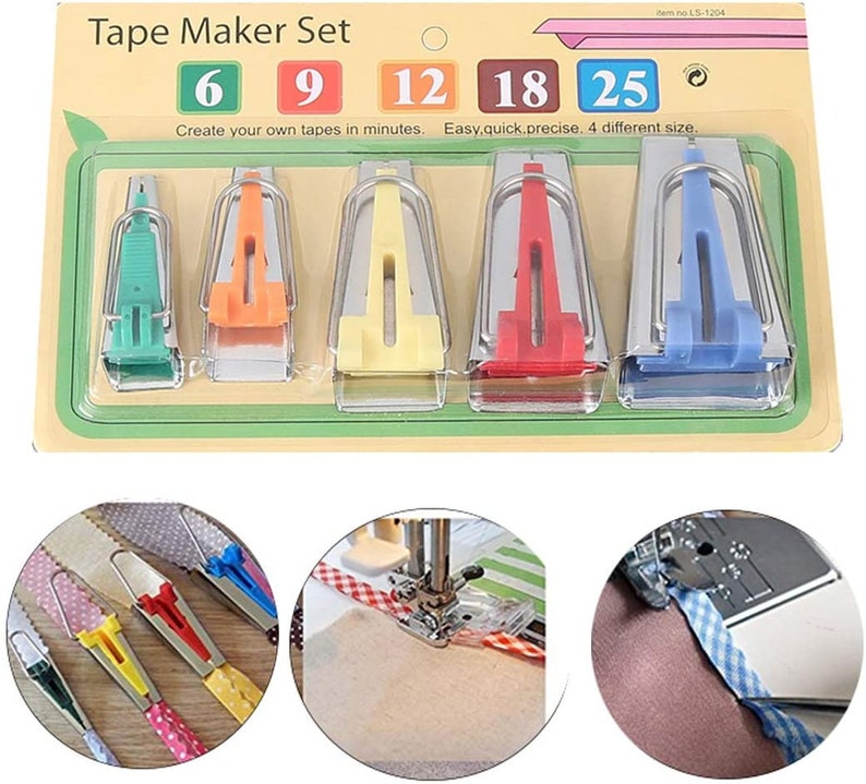 5 PCS Fabric Bias Tape Maker Tools /DIY Sewing Bias Tape Etsy